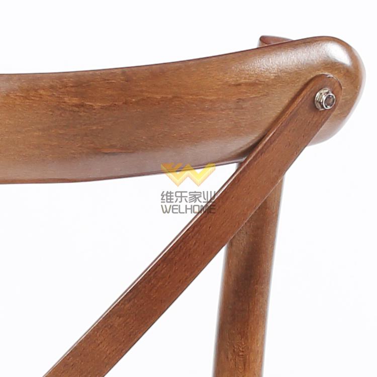 Top quality solid beech wood antique x back chair for restaurant